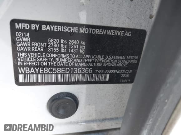 ✅ 2014 BMW 7 Series ALPINA B7 • VIN: WBAYE8C58ED136366 • Lot: 41721814. Wystawiony na IAAI z przebiegiem 142 295 mil. Bezpłatny archiwum sprzedaży aukcyjnych z USA i szczegółowy raport historii pojazdu na DreamBid. Zdjęcie 9.