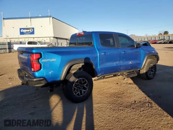 2023 Chevrolet Colorado 4WD ZR2 with VIN 1GCPTFEK9P1260839, listed as a Copart auction lot 88793675 with Not provided miles and Salvage title. Bid and sale history available at DreamBid. Image 3.