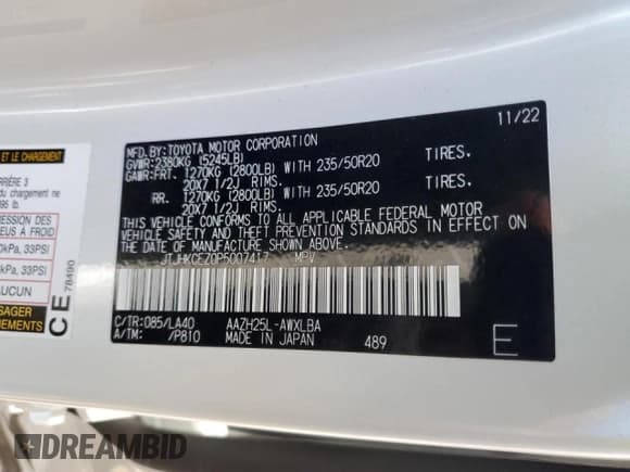 ✅ 2023 Lexus NX 350h Luxury • VIN: JTJHKCEZ0P5007417 • Lot: 71870675. Wystawiony na Copart z przebiegiem 8 691 mil. Bezpłatny archiwum sprzedaży aukcyjnych z USA i szczegółowy raport historii pojazdu na DreamBid. Zdjęcie 14.