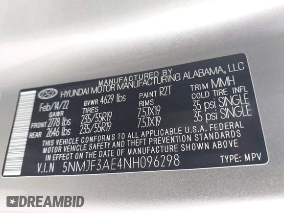 ✅ 2022 Hyundai Tucson SEL • VIN: 5NMJF3AE4NH096298 • Lot: 43093015. Wystawiony na IAAI z przebiegiem 70 522 mil. Bezpłatny archiwum sprzedaży aukcyjnych z USA i szczegółowy raport historii pojazdu na DreamBid. Zdjęcie 9.