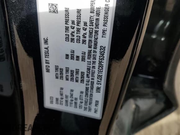 ✅ 2023 Tesla Model 3 Performance • VIN: 5YJ3E1EC8PF634532 • Lot: 58322665. Wystawiony na Copart z przebiegiem 30 036 mil. Bezpłatny archiwum sprzedaży aukcyjnych z USA i szczegółowy raport historii pojazdu na DreamBid. Zdjęcie 13.
