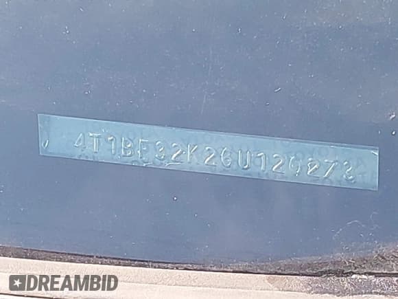 ✅ 2006 Toyota Camry LE • VIN: 4T1BF32K26U120273 • Лот: 42573889. Опубликован ранее на IAAI с пробегом 139 895 миль. Бесплатный доступ к архиву аукционных продаж из США и подробный отчёт об истории автомобиля на DreamBid. Изображение 9.