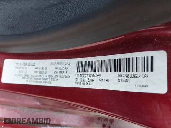 ✅ 2016 Chrysler 200 Limited Platinum • VIN: 1C3CCCAG6GN148589 • Лот: 43161955. Опубликован ранее на IAAI с пробегом 134 453 миль. Бесплатный доступ к архиву аукционных продаж из США и подробный отчёт об истории автомобиля на DreamBid. Изображение 9.