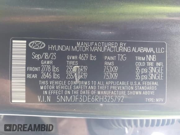 ✅ 2024 Hyundai Tucson SEL • VIN: 5NMJF3DE6RH325792 • Lot: 43281355. Wystawiony na IAAI z przebiegiem 32 274 mil. Bezpłatny archiwum sprzedaży aukcyjnych z USA i szczegółowy raport historii pojazdu na DreamBid. Zdjęcie 9.