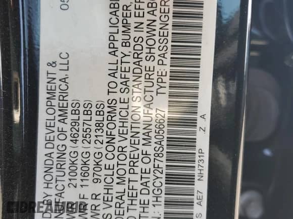 2025 Honda Accord Sport-L with VIN 1HGCY2F78SA056627, listed as a Copart auction lot 81959995 with 11,645 mi miles and Salvage title. Bid and sale history available at DreamBid. Image 13.