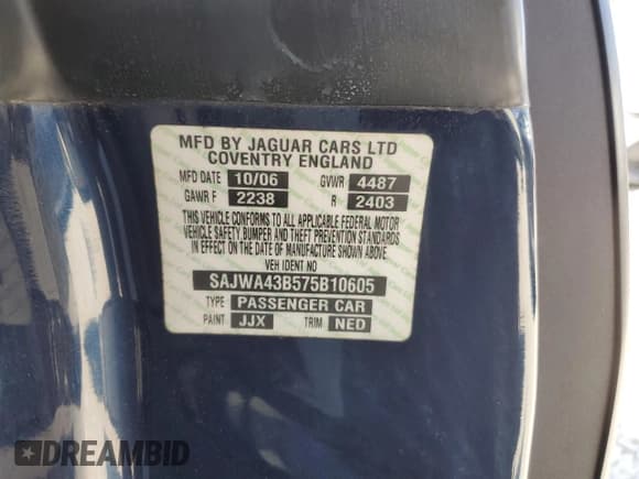 ✅ 2007 Jaguar XK • VIN: SAJWA43B575B10605 • Lot: 75605154. Wystawiony na Copart z przebiegiem 70 243 mil. Bezpłatny archiwum sprzedaży aukcyjnych z USA i szczegółowy raport historii pojazdu na DreamBid. Zdjęcie 12.