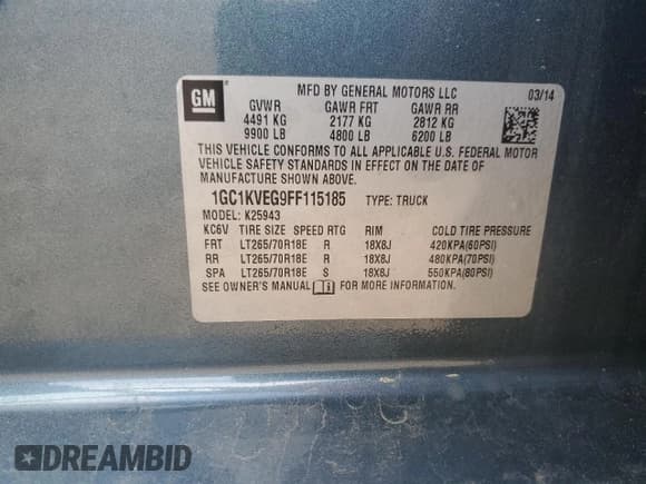 ✅ 2015 Chevrolet Silverado 2500HD LT • VIN: 1GC1KVEG9FF115185 • Lot: 64144065. Wystawiony na Copart z przebiegiem 276 381 mil. Bezpłatny archiwum sprzedaży aukcyjnych z USA i szczegółowy raport historii pojazdu na DreamBid. Zdjęcie 12.