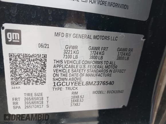 ✅ 2021 Chevrolet Silverado 1500 RST • VIN: 1GCUYEEL8MZ376540 • Lot: 42153636. Wystawiony na IAAI z przebiegiem 40 516 mil. Bezpłatny archiwum sprzedaży aukcyjnych z USA i szczegółowy raport historii pojazdu na DreamBid. Zdjęcie 9.