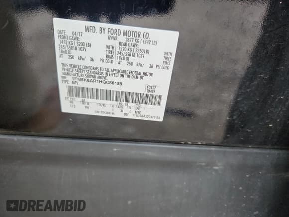✅ 2017 Ford Police Interceptor Utility • VIN: 1FM5K8AR1HGC86158 • Lot: 90087245. Wystawiony na Copart z przebiegiem 97 680 mil. Bezpłatny archiwum sprzedaży aukcyjnych z USA i szczegółowy raport historii pojazdu na DreamBid. Zdjęcie 13.