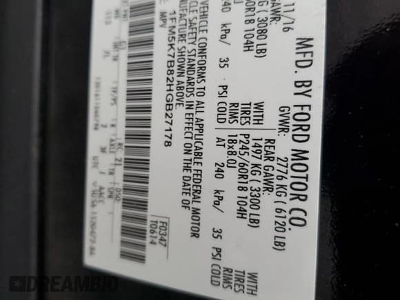 ✅ 2017 Ford Explorer • VIN: 1FM5K7B82HGB27178 • Лот: 57351815. Опубликован ранее на Copart с пробегом 130 259 миль. Бесплатный доступ к архиву аукционных продаж из США и подробный отчёт об истории автомобиля на DreamBid. Изображение 14.