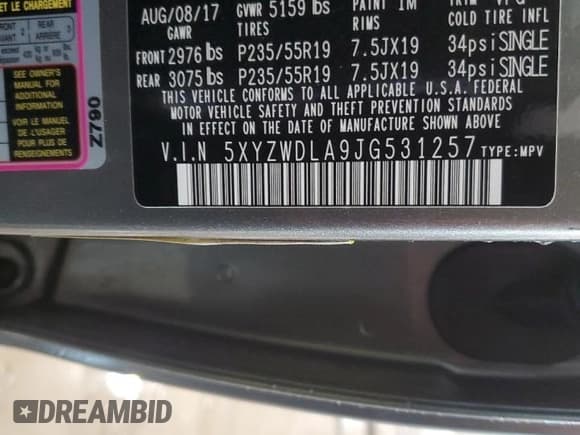 ✅ 2018 Hyundai Santa Fe Ultimate • VIN: 5XYZWDLA9JG531257 • Лот: 44883014. Опубликован ранее на Copart с пробегом 103 412 миль. Бесплатный доступ к архиву аукционных продаж из США и подробный отчёт об истории автомобиля на DreamBid. Изображение 14.