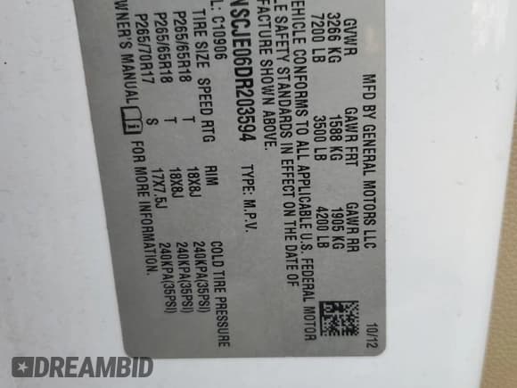 ✅ 2013 Chevrolet Suburban LT • VIN: 1GNSCJE06DR203594 • Lot: 63114724. Wystawiony na Copart z przebiegiem 263 456 mil. Bezpłatny archiwum sprzedaży aukcyjnych z USA i szczegółowy raport historii pojazdu na DreamBid. Zdjęcie 15.