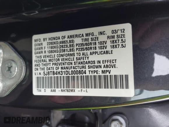 ✅ 2013 Acura RDX • VIN: 5J8TB4H31DL000804 • Лот: 41924991. Опубликован ранее на IAAI с пробегом Не указан. Бесплатный доступ к архиву аукционных продаж из США и подробный отчёт об истории автомобиля на DreamBid. Изображение 9.