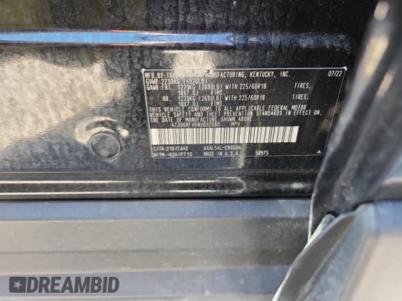 ✅ 2022 Toyota RAV4 Hybrid Limited • VIN: 4T3D6RFV6NU092080 • Lot: 82397315. Listed on Copart with Not provided. Free auction sales archive from the USA and detailed vehicle history report at DreamBid. Image 13.