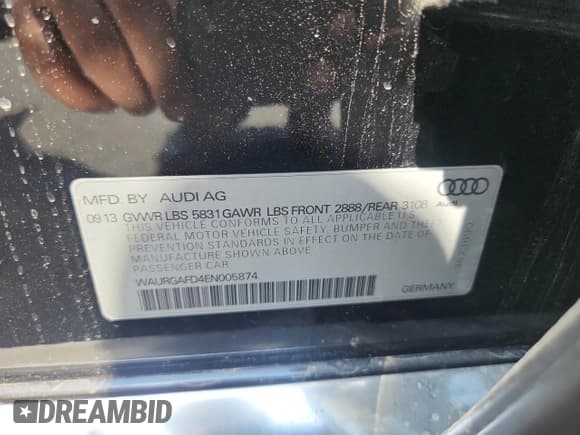 ✅ 2014 Audi A8 3.0T • VIN: WAURGAFD4EN005874 • Лот: 65255595. Опубликован ранее на Copart с пробегом Не указан. Бесплатный доступ к архиву аукционных продаж из США и подробный отчёт об истории автомобиля на DreamBid. Изображение 12.