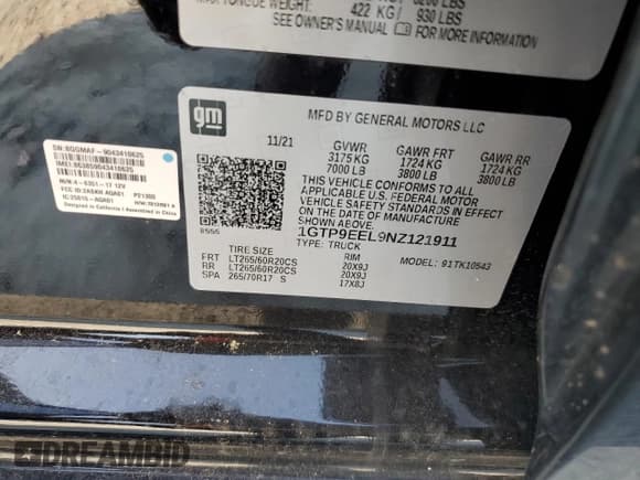 ✅ 2022 GMC Sierra 1500 AT4 • VIN: 1GTP9EEL9NZ121911 • Lot: 81358955. Listed on Copart with 33,958 mi. Free auction sales archive from the USA and detailed vehicle history report at DreamBid. Image 12.