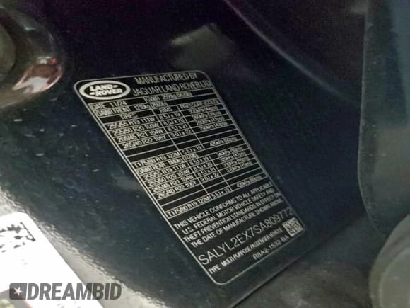 ✅ 2025 Land Rover Range Rover Velar Dynamic SE • VIN: SALYL2EX7SA809772 • Лот: 95984755. Опубликован ранее на Copart с пробегом 24 639 миль. Бесплатный доступ к архиву аукционных продаж из США и подробный отчёт об истории автомобиля на DreamBid. Изображение 14.