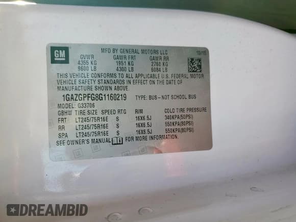 ✅ 2016 Chevrolet Express Passenger LT • VIN: 1GAZGPFG8G1160219 • Lot: 52105005. Wystawiony na Copart z przebiegiem 149 546 mil. Bezpłatny archiwum sprzedaży aukcyjnych z USA i szczegółowy raport historii pojazdu na DreamBid. Zdjęcie 13.