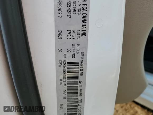 ✅ 2019 Dodge Grand Caravan Crew • VIN: 2C4RDGDG9KR601119 • Lot: 68412885. Wystawiony na Copart z przebiegiem Nie podano. Bezpłatny archiwum sprzedaży aukcyjnych z USA i szczegółowy raport historii pojazdu na DreamBid. Zdjęcie 13.