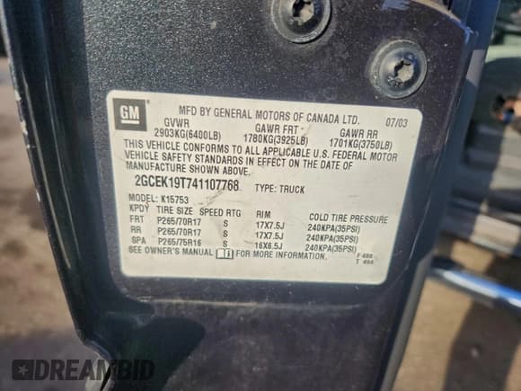 ✅ 2004 Chevrolet Silverado 1500 Z71 • VIN: 2GCEK19T741107768 • Лот: 94147185. Опубликован ранее на Copart с пробегом Не указан. Бесплатный доступ к архиву аукционных продаж из США и подробный отчёт об истории автомобиля на DreamBid. Изображение 12.
