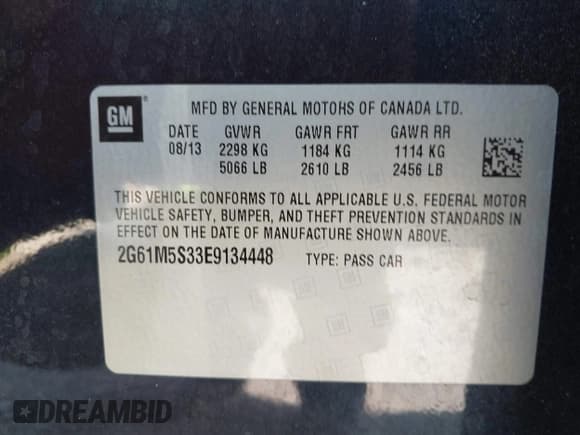 ✅ 2014 Cadillac XTS Luxury • VIN: 2G61M5S33E9134448 • Lot: 43712982. Listed on IAAI with 36,875 mi. Free auction sales archive from the USA and detailed vehicle history report at DreamBid. Image 9.