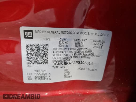 ✅ 2023 Chevrolet Blazer RS • VIN: 3GNKBKRS3PS105614 • Lot: 91843485. Wystawiony na Copart z przebiegiem 66 253 mil. Bezpłatny archiwum sprzedaży aukcyjnych z USA i szczegółowy raport historii pojazdu na DreamBid. Zdjęcie 13.