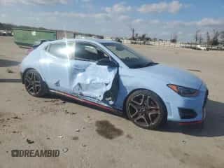 2022 Hyundai Veloster z VIN KMHT36AH1NU013413, wystawiony jako Copart lot #44343195 z przebiegiem 45 450 mil mil oraz Szkoda całkowita • Salvage title. Historia ofert i sprzedaży dostępna na DreamBid. Obrazek 4.