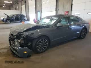 2020 Hyundai Sonata Limited with VIN 5NPEH4J20LH038051, listed as a Copart auction lot 84213465 with 55,366 mi miles and Salvage title. Bid and sale history available at DreamBid. Image 1.