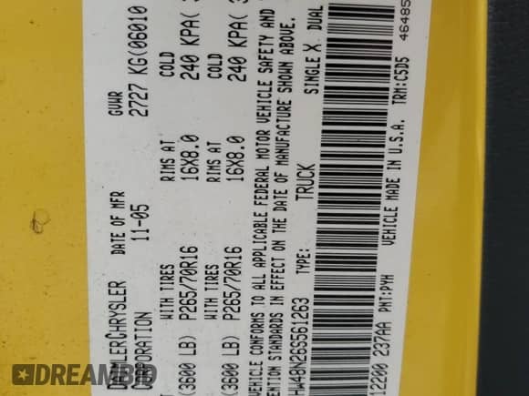 2006 Dodge Dakota SLT с VIN 1D7HW48N26S561263, выставлен на аукционе Copart как лот 68012204 с пробегом 141 041 миль миль и Списание • Salvage title. История ставок и продаж доступна на DreamBid. Изображение 14.