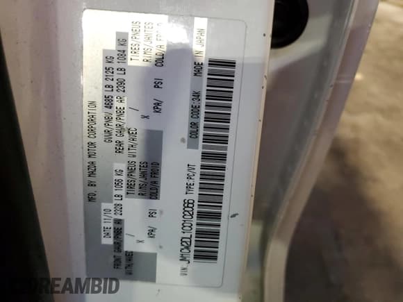 ✅ 2012 Mazda 5 Grand Touring • VIN: JM1CW2DL1C0102066 • Lot: 90987395. Listed on Copart with 221,287 mi. Free auction sales archive from the USA and detailed vehicle history report at DreamBid. Image 13.