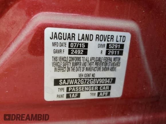 ✅ 2016 Jaguar XJ Portfolio • VIN: SAJWA2G72G8V90947 • Lot: 69762385. Listed on Copart with 76,958 mi. Free auction sales archive from the USA and detailed vehicle history report at DreamBid. Image 12.