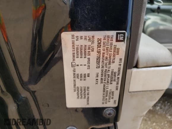 ✅ 2007 Chevrolet Equinox LS • VIN: 2CNDL13F776229173 • Лот: 66721135. Опубликован ранее на Copart с пробегом 154 612 миль. Бесплатный доступ к архиву аукционных продаж из США и подробный отчёт об истории автомобиля на DreamBid. Изображение 13.