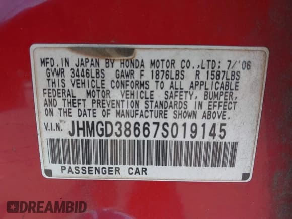 ✅ 2007 Honda Fit Sport • VIN: JHMGD38667S019145 • Lot: 43202990. Listed on IAAI with 286,690 mi. Free auction sales archive from the USA and detailed vehicle history report at DreamBid. Image 9.