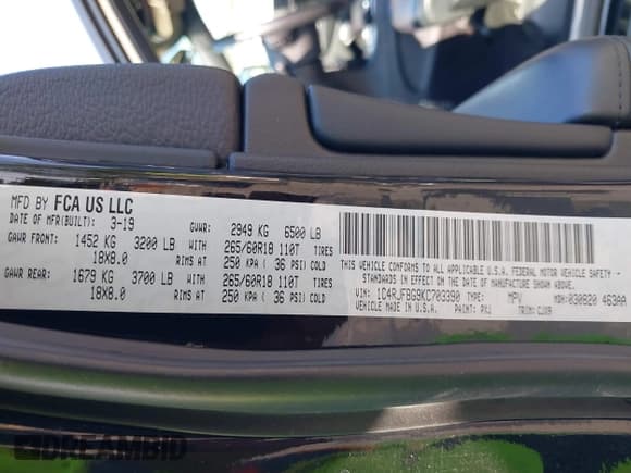 ✅ 2019 Jeep Grand Cherokee Limited • VIN: 1C4RJFBG9KC703390 • Lot: 42983095. Listed on IAAI with 57,428 mi. Free auction sales archive from the USA and detailed vehicle history report at DreamBid. Image 9.