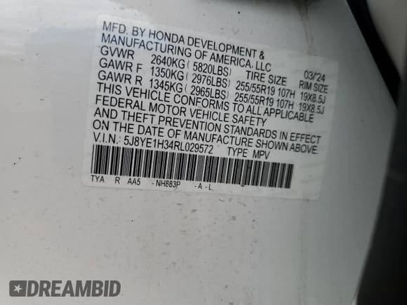 ✅ 2024 Acura MDX • VIN: 5J8YE1H34RL029572 • Лот: 87117645. Опубликован ранее на Copart с пробегом 17 418 миль. Бесплатный доступ к архиву аукционных продаж из США и подробный отчёт об истории автомобиля на DreamBid. Изображение 14.