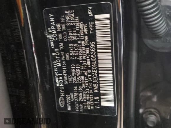 ✅ 2022 Hyundai Tucson Limited • VIN: KM8JECAE0NU053696 • Lot: 43000394. Wystawiony na Copart z przebiegiem 42 741 mil. Bezpłatny archiwum sprzedaży aukcyjnych z USA i szczegółowy raport historii pojazdu na DreamBid. Zdjęcie 13.