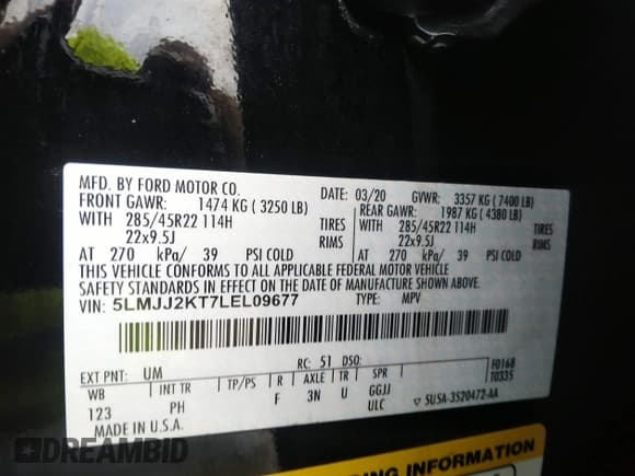 ✅ 2020 Lincoln Navigator Reserve • VIN: 5LMJJ2KT7LEL09677 • Лот: 36246504. Опубликован ранее на IAAI с пробегом Не указан. Бесплатный доступ к архиву аукционных продаж из США и подробный отчёт об истории автомобиля на DreamBid. Изображение 9.