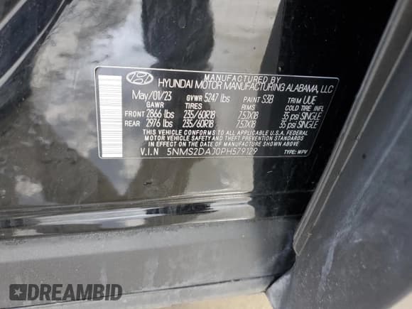✅ 2023 Hyundai Santa Fe SEL • VIN: 5NMS2DAJ0PH579129 • Lot: 59771194. Wystawiony na Copart z przebiegiem 44 430 mil. Bezpłatny archiwum sprzedaży aukcyjnych z USA i szczegółowy raport historii pojazdu na DreamBid. Zdjęcie 13.