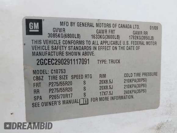 ✅ 2009 Chevrolet Silverado 1500 • VIN: 2GCEC290291117091 • Lot: 42918814. Wystawiony na IAAI z przebiegiem 297 489 mil. Bezpłatny archiwum sprzedaży aukcyjnych z USA i szczegółowy raport historii pojazdu na DreamBid. Zdjęcie 9.
