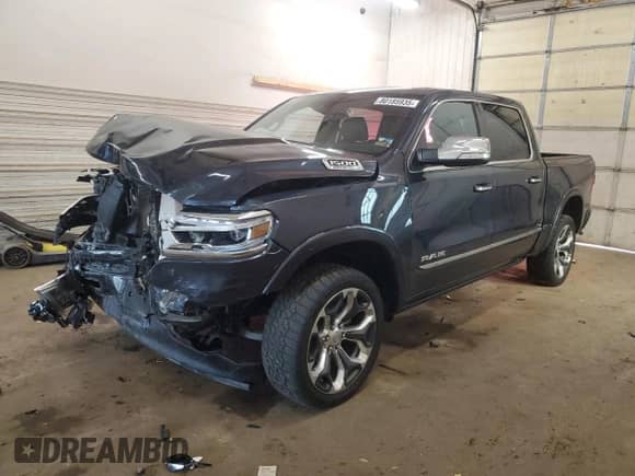 2021 Ram 1500 Limited with VIN 1C6SRFHT8MN620367, listed as a Copart auction lot 80185935 with 58,377 mi miles and Salvage title. Bid and sale history available at DreamBid. Image 1.