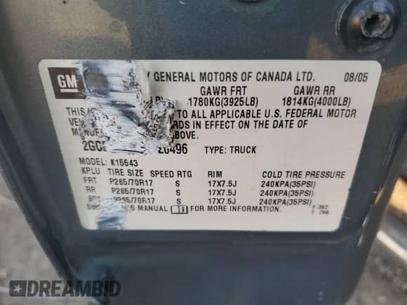 2006 Chevrolet Silverado 1500 LT1 с VIN 2GCEK13T561120496, выставлен на аукционе Copart как лот 70899855 с пробегом 369 542 миль миль и Списание • Salvage title. История ставок и продаж доступна на DreamBid. Изображение 12.