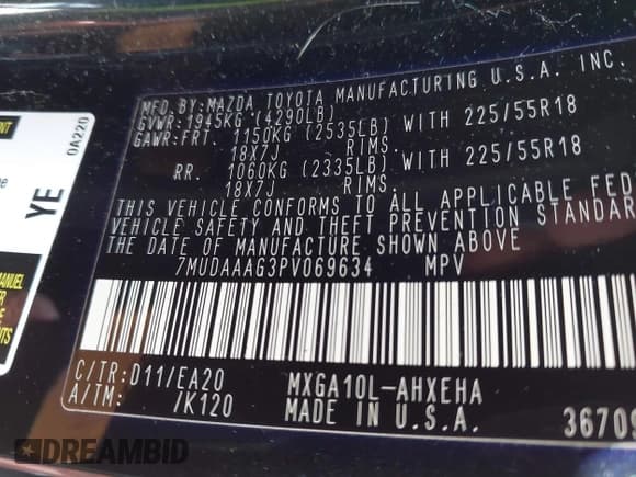 ✅ 2023 Toyota Corolla Cross XLE • VIN: 7MUDAAAG3PV069634 • Lot: 42489692. Listed on IAAI with 18,923 mi. Free auction sales archive from the USA and detailed vehicle history report at DreamBid. Image 9.