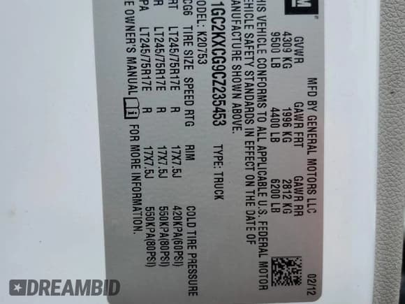 ✅ 2012 Chevrolet Silverado 2500HD LT • VIN: 1GC2KXCG9CZ235453 • Lot: 60222395. Wystawiony na Copart z przebiegiem 156 269 mil. Bezpłatny archiwum sprzedaży aukcyjnych z USA i szczegółowy raport historii pojazdu na DreamBid. Zdjęcie 12.