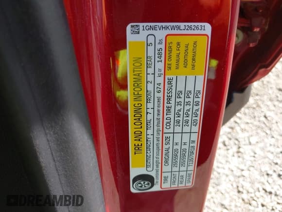 ✅ 2020 Chevrolet Traverse LT • VIN: 1GNEVHKW9LJ262631 • Lot: 43158904. Wystawiony na IAAI z przebiegiem 78 842 mil. Bezpłatny archiwum sprzedaży aukcyjnych z USA i szczegółowy raport historii pojazdu na DreamBid. Zdjęcie 9.