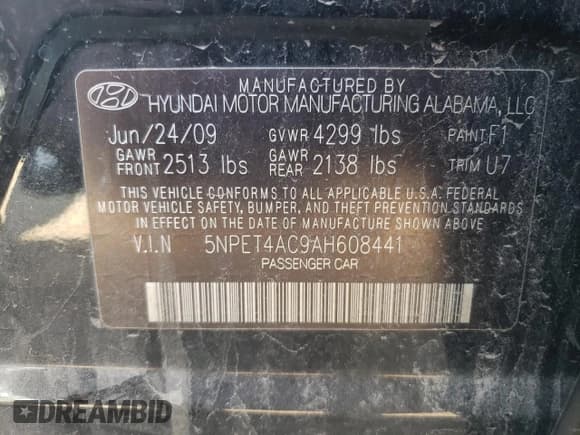 ✅ 2010 Hyundai Sonata GLS • VIN: 5NPET4AC9AH608441 • Лот: 72258064. Опубликован ранее на Copart с пробегом 196 697 миль. Бесплатный доступ к архиву аукционных продаж из США и подробный отчёт об истории автомобиля на DreamBid. Изображение 12.