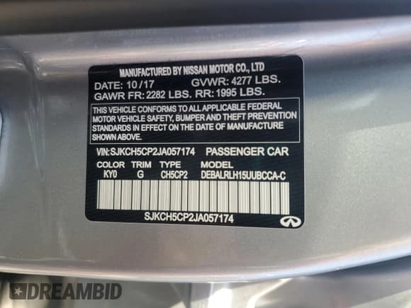 ✅ 2018 Infiniti QX30 Premium • VIN: SJKCH5CP2JA057174 • Lot: 55574085. Listed on Copart with 111,733 mi. Free auction sales archive from the USA and detailed vehicle history report at DreamBid. Image 13.