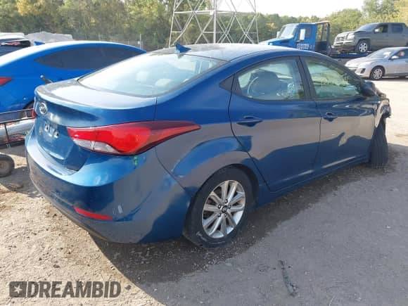 2016 Hyundai Elantra Value Edition with VIN KMHDH4AE0GU480695, listed as a IAAI auction lot 43276584 with 123,743 mi miles and . Bid and sale history available at DreamBid. Image 4.