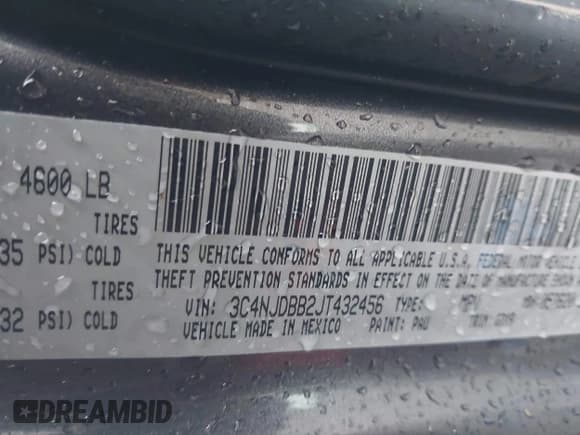 ✅ 2018 Jeep Compass Altitude • VIN: 3C4NJDBB2JT432456 • Lot: 42295863. Listed on IAAI with Not provided. Free auction sales archive from the USA and detailed vehicle history report at DreamBid. Image 9.