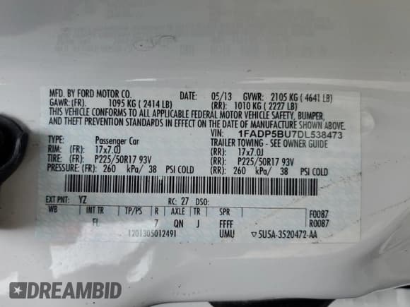 ✅ 2013 Ford C-Max SEL • VIN: 1FADP5BU7DL538473 • Лот: 58617715. Опубликован ранее на Copart с пробегом 153 349 миль. Бесплатный доступ к архиву аукционных продаж из США и подробный отчёт об истории автомобиля на DreamBid. Изображение 13.