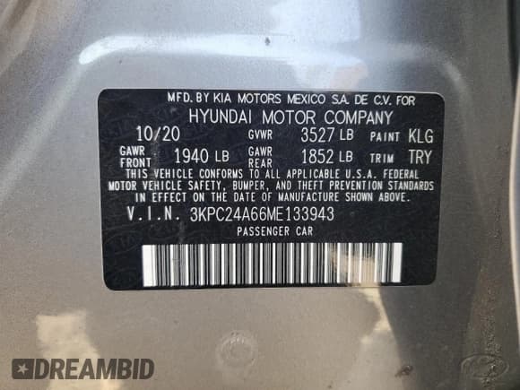 ✅ 2021 Hyundai Accent SE • VIN: 3KPC24A66ME133943 • Лот: 83599104. Опубликован ранее на Copart с пробегом 106 282 миль. Бесплатный доступ к архиву аукционных продаж из США и подробный отчёт об истории автомобиля на DreamBid. Изображение 14.